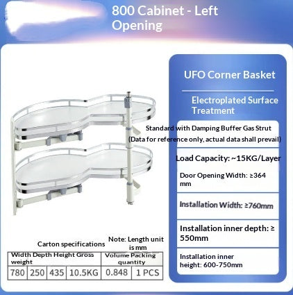 Kitchen Cabinet Pull-out Corner Basket Double-layer Storage Rack