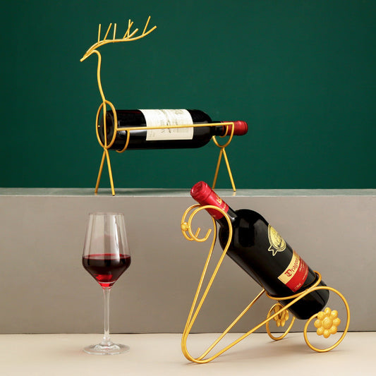Creative Wrought Iron Golden Wine Display Wine Rack