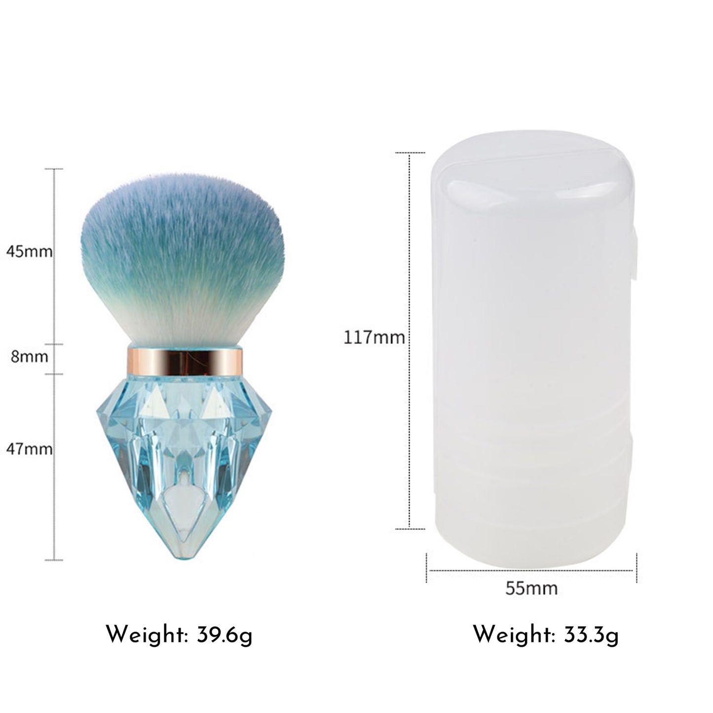 Large Portable Diamond Nail & Makeup Dust Brush For Powder, Nail Art, Cosmetics
