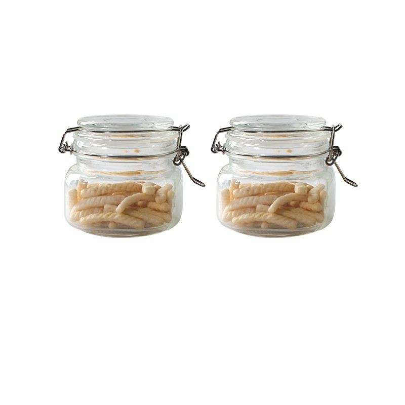 Round Glass Tea Jar Food Storage Box Preservation Container